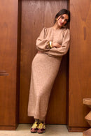 Robe Maille Noelle Camel