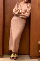 Robe Maille Noelle Camel