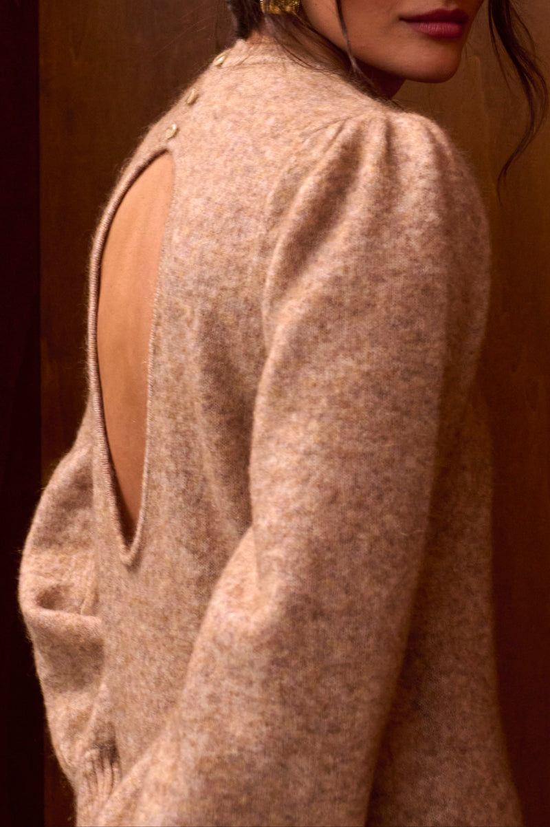 Robe Maille Noelle Camel