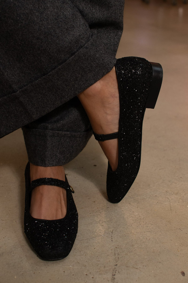 Bebé Simona Negro Glitter