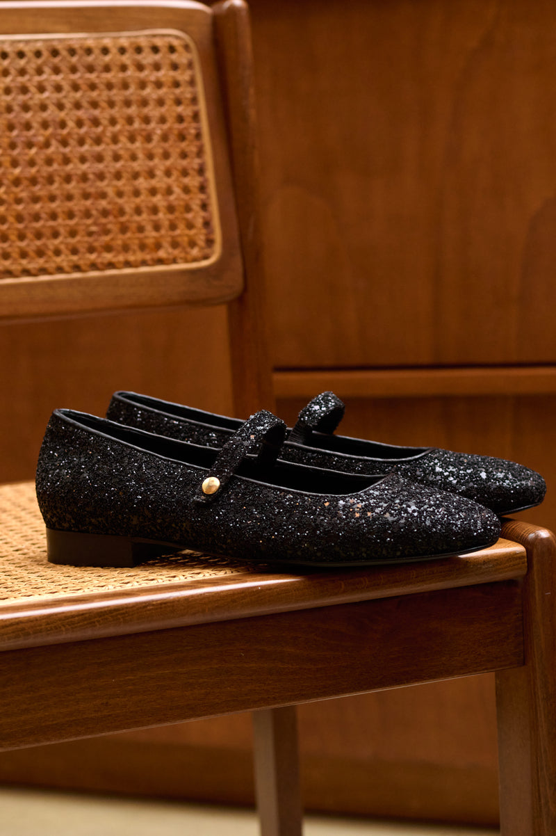 Bebé Simona Negro Glitter