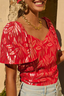 Top Lizia Rouge Lurex