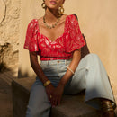 Top Lizia Rouge Lurex