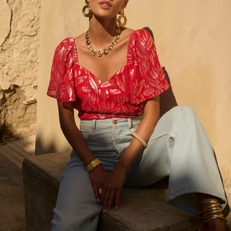 Top Lizia Rouge Lurex