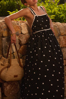 Black Tabby Embroidered Dress