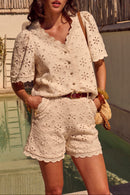 Short Ilario Crème Ajouré