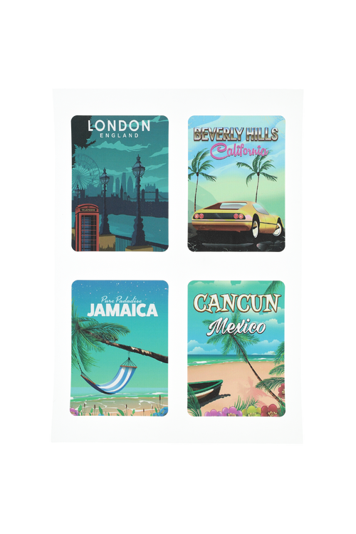 Sheet of 12 Stickers - Cities