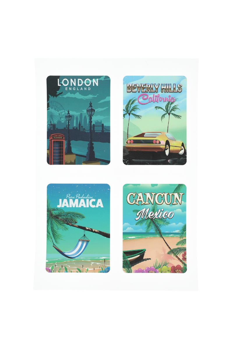 Planche De 12 Stickers - Cities