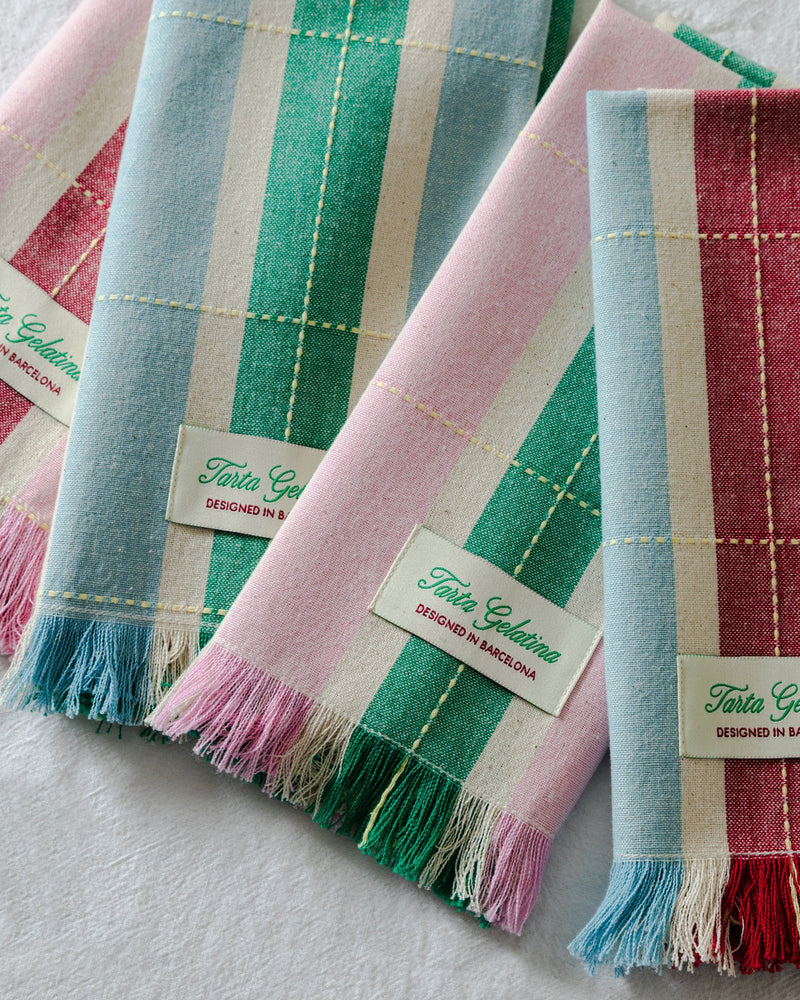 Striped - Serviettes De Table - Lot De 2 - Coloris Au Choix