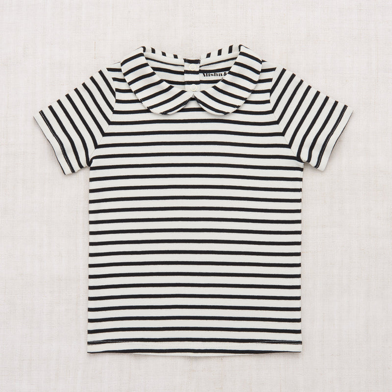 Striped Collar Tee Marzipan Stripe - Sélection Misha & Puff à retrouver sur www.amaetc.com, concept store eco friendly pour enfants