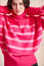 Malo Sweater - Fuchsia Pink Stripe