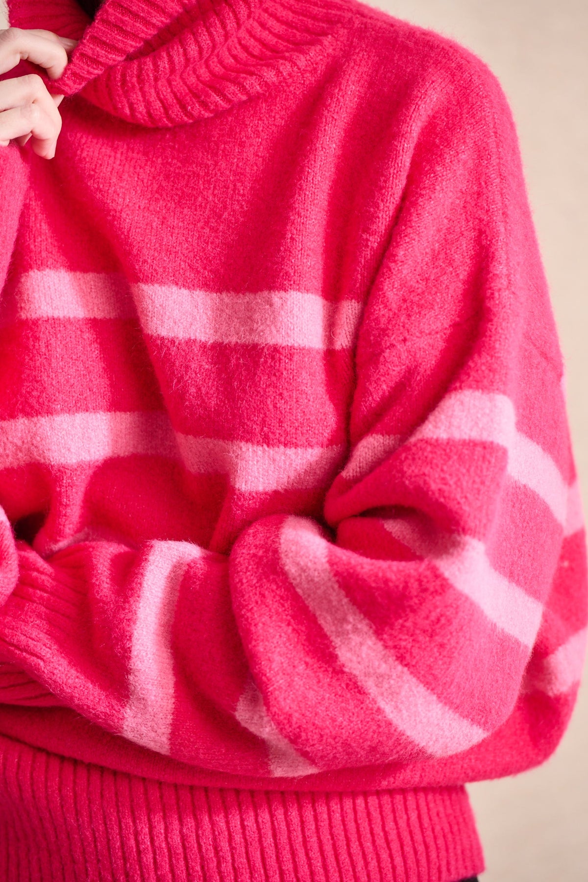 Malo Sweater - Fuchsia Pink Stripe