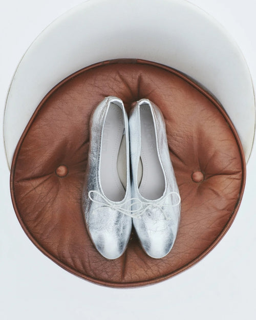 Ballerines Ava - Cuir Argenté