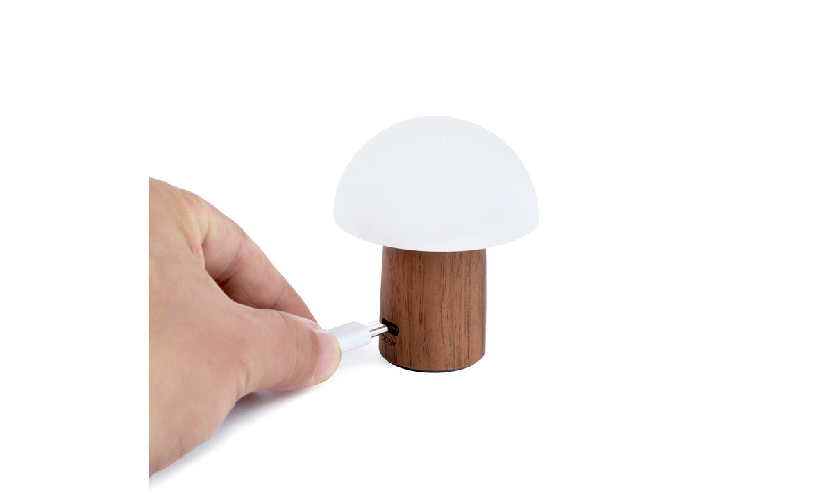Lampe Champignon Alice - Noyer Naturel