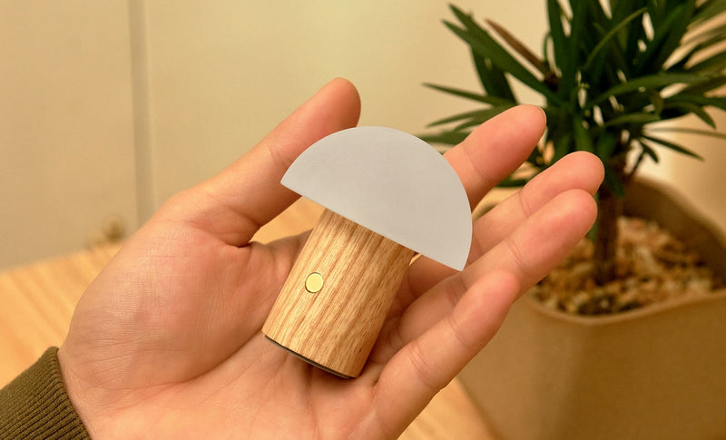 Lampe Champignon Alice - Frêne Blanc