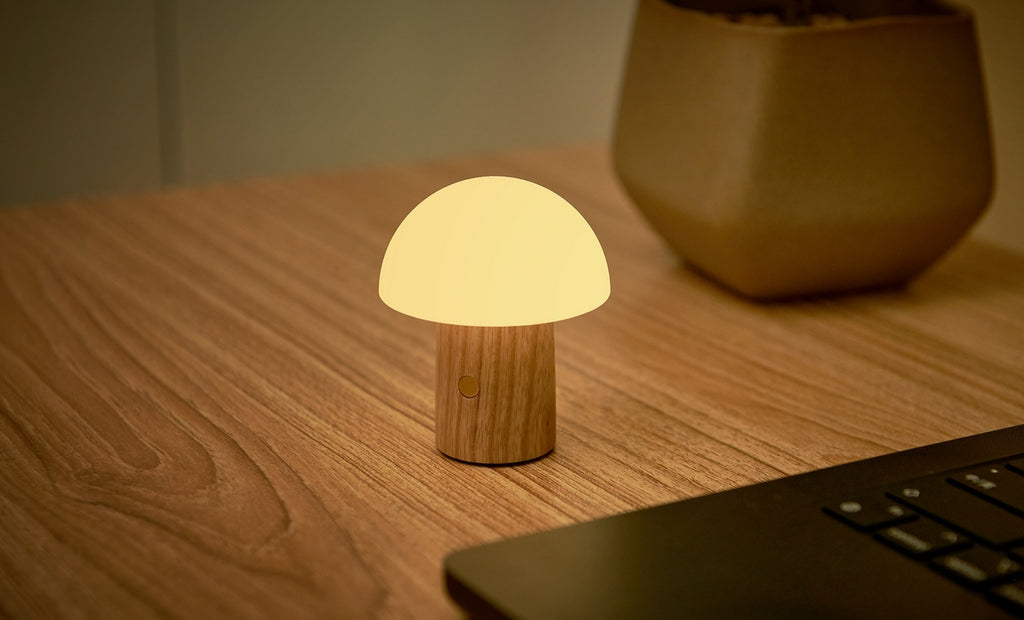 Lampe Champignon Alice - Frêne Blanc