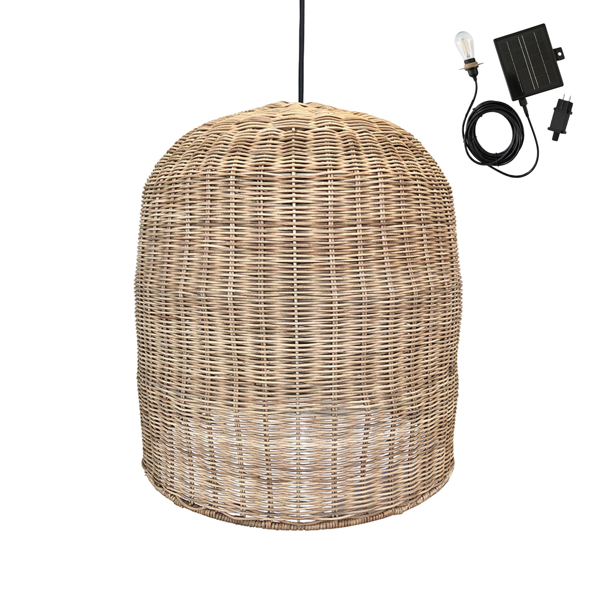 Giacomo - Lámpara colgante solar - Ratán - Beige