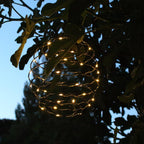 Lámpara colgante solar espiral metal micro LED blanco cálido ORION H37cm - REDDECO.com
