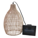 Lámpara colgante solar bohemia natural estilo cestería tejida LED blanco cálido HOLIDAY H42cm - REDDECO.com