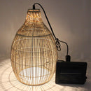 Lámpara colgante solar bohemia natural estilo cestería tejida LED blanco cálido HOLIDAY H42cm - REDDECO.com