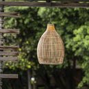 Lámpara colgante solar bohemia natural estilo cestería tejida LED blanco cálido HOLIDAY H42cm - REDDECO.com