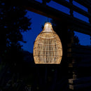 Lámpara colgante solar bohemia natural estilo cestería tejida LED blanco cálido HOLIDAY H42cm - REDDECO.com