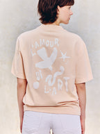 T-Shirt Unisexe Illustration Abricot