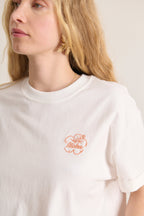 T-shirt à manches courtes 100 % coton broderie estivale collection femme printemps été