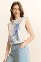 T-Shirt Palmier - Blanc