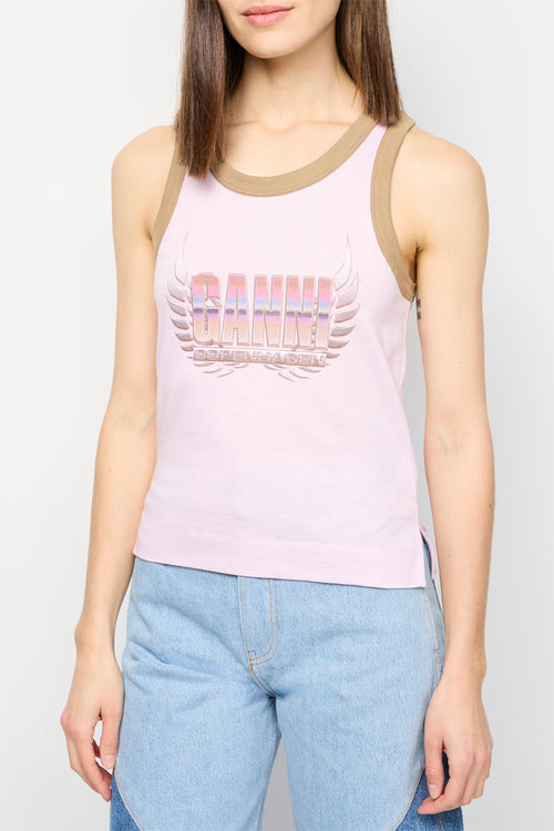 Lightweight Cotton Jersey Tank Top - Winsome Orchid