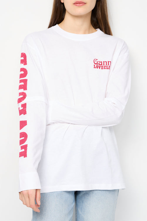 Camiseta ligera de manga larga por capas sudadera - Bright White