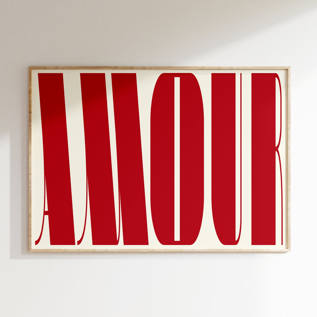 Typography - Affiche Amour Modern - Rouge