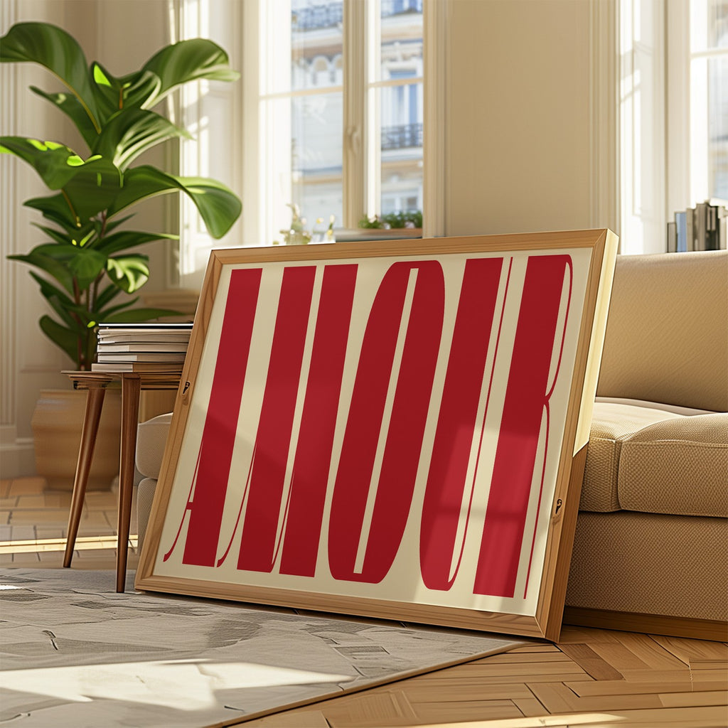 Typography - Affiche Amour Modern - Rouge