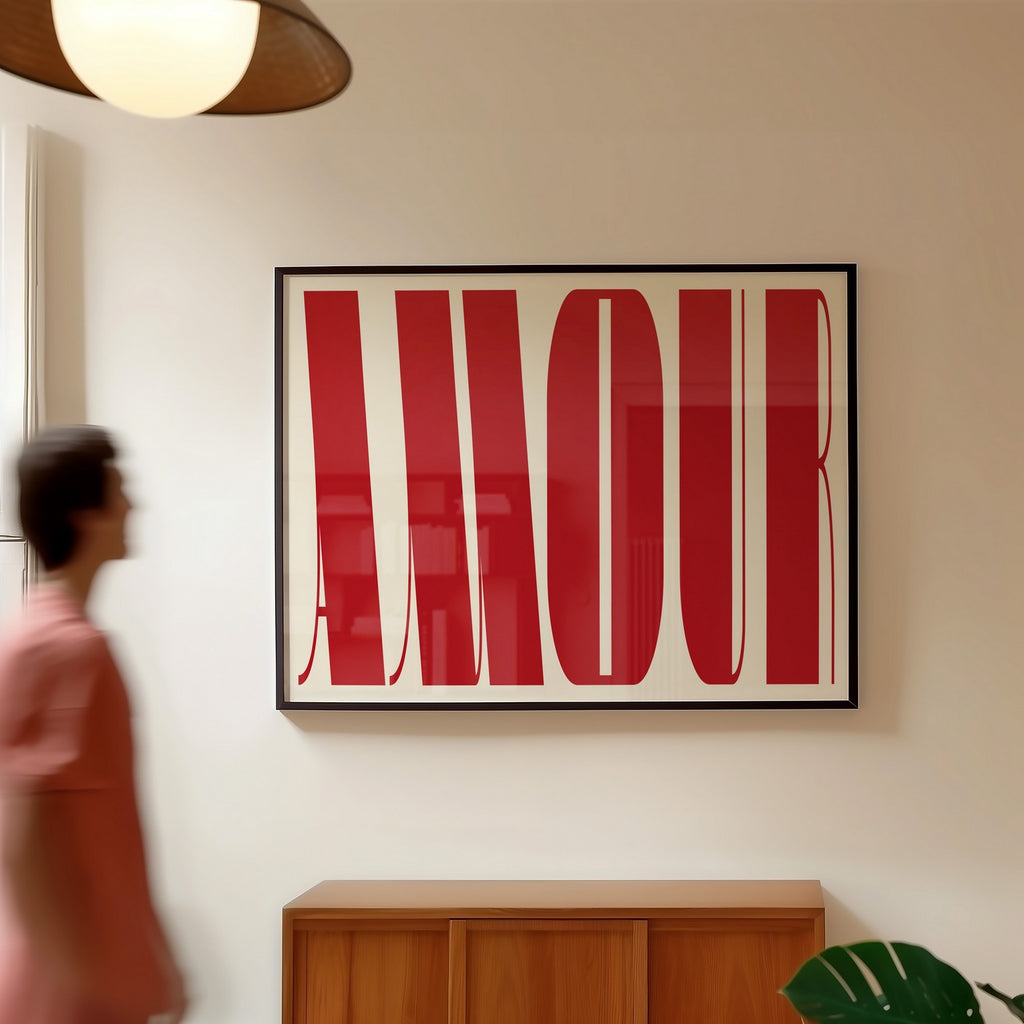 Typography - Affiche Amour Modern - Rouge