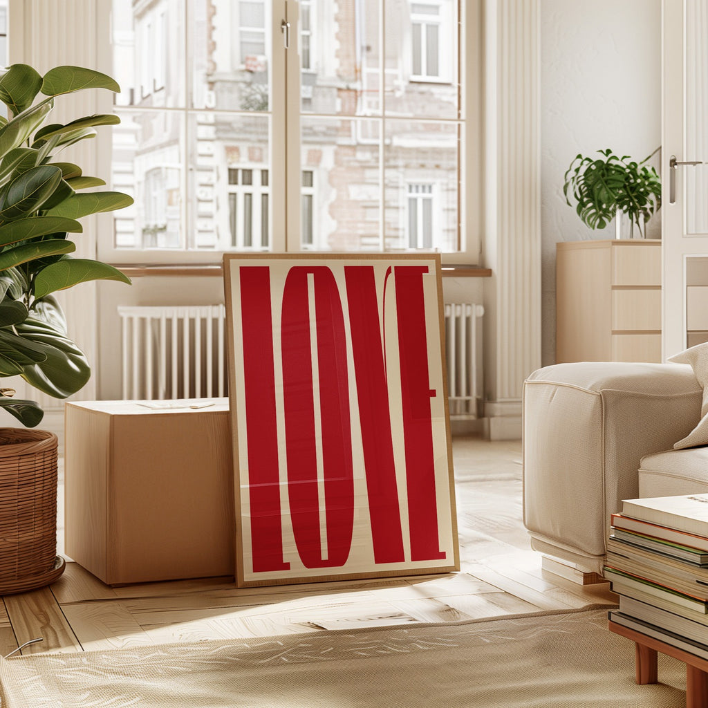 Typography - Affiche Love - Rouge