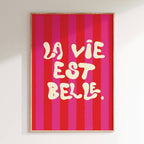 Typography - Affiche La Vie Est Belle - Rose