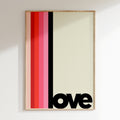 Typography - Affiche Love Raye Noir - Noir
