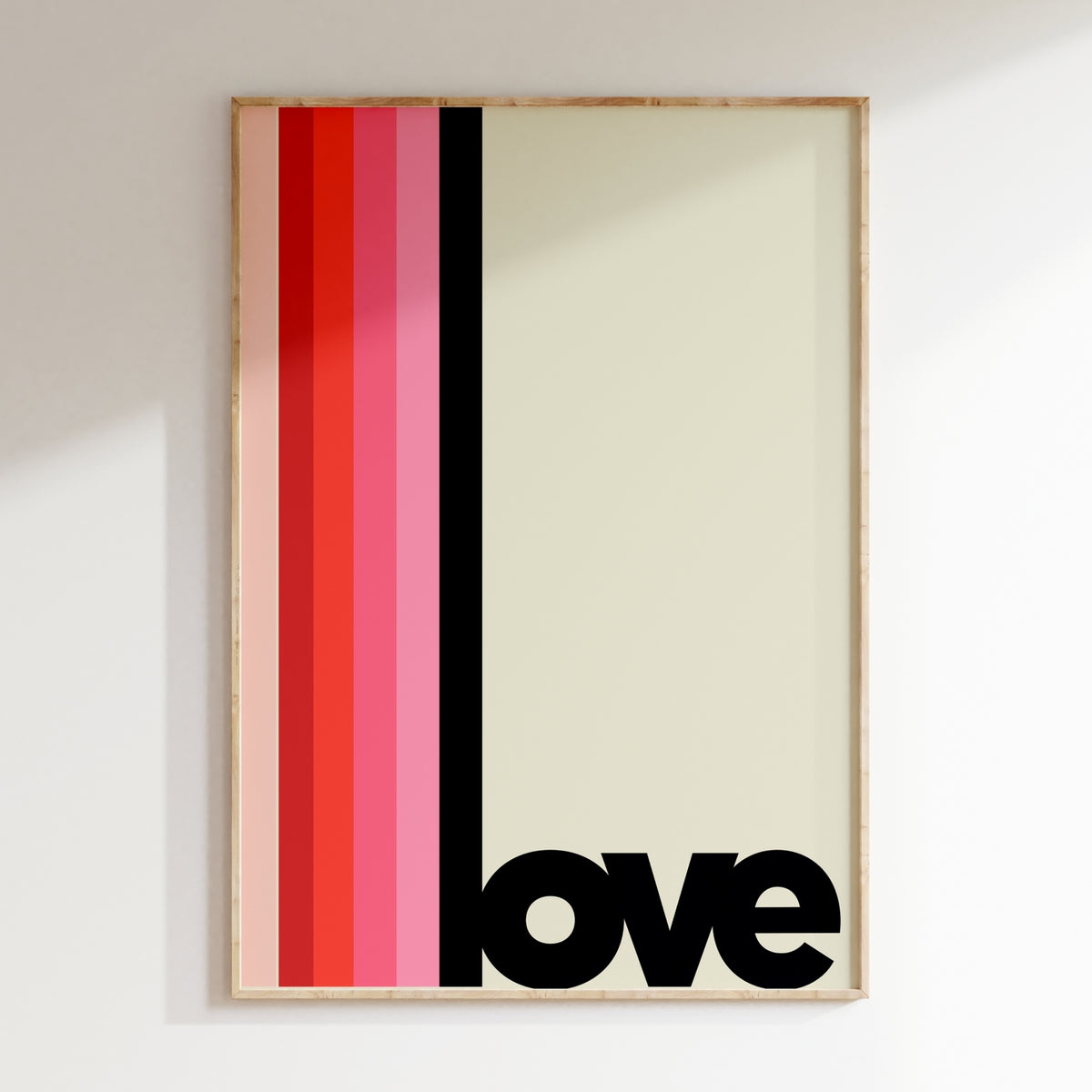 Typography - Affiche Love Raye Noir - Noir