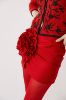 Fabrizia Wool Blend Mini Skirt - Red