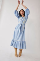 Lesly Long Denim Dress - Denim