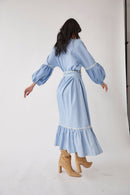 Lesly Long Denim Dress - Denim