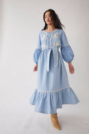 Lesly Long Denim Dress - Denim