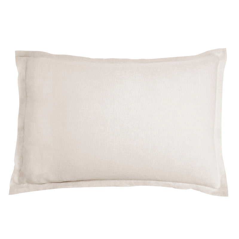 Taie D'Oreiller Unie - Lin Lave - Naturel