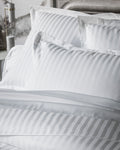 Satin Uni Jacquard - Funda De Almohada - Blanco
