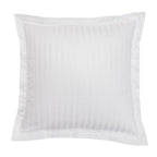 Satin Uni Jacquard - Funda De Almohada - Blanco