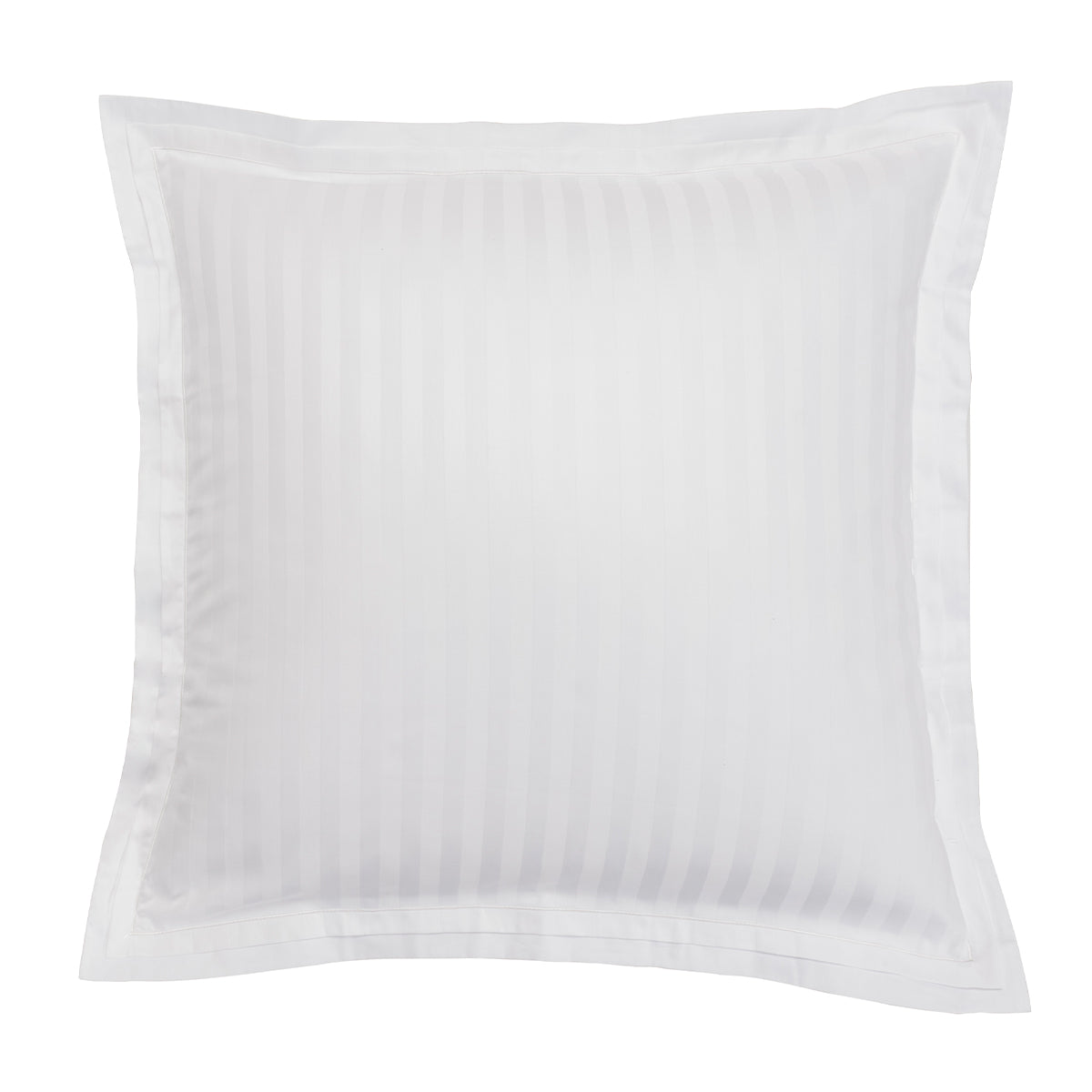 Satin Uni Jacquard - Funda De Almohada - Blanco
