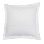 Satin Uni Jacquard - Funda De Almohada - Blanco