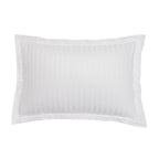 Satin Uni Jacquard - Funda De Almohada - Blanco
