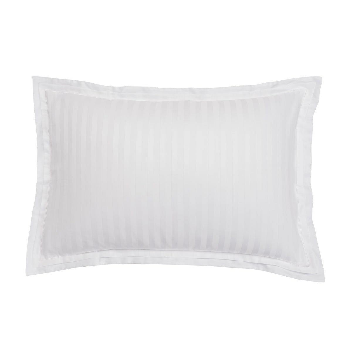 Satin Uni Jacquard - Funda De Almohada - Blanco
