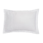 Satin Uni Jacquard - Funda De Almohada - Blanco